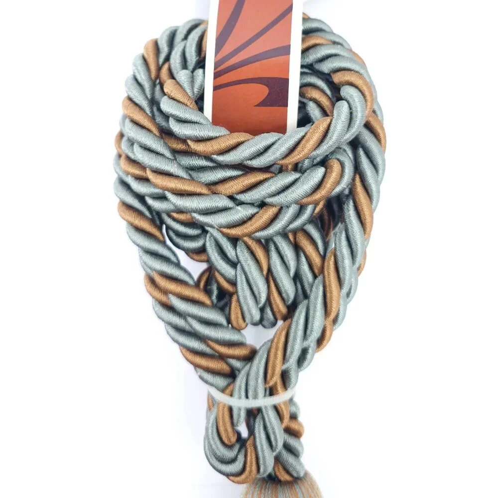 Gold & Sage Beaded Tassel Curtain Tieback